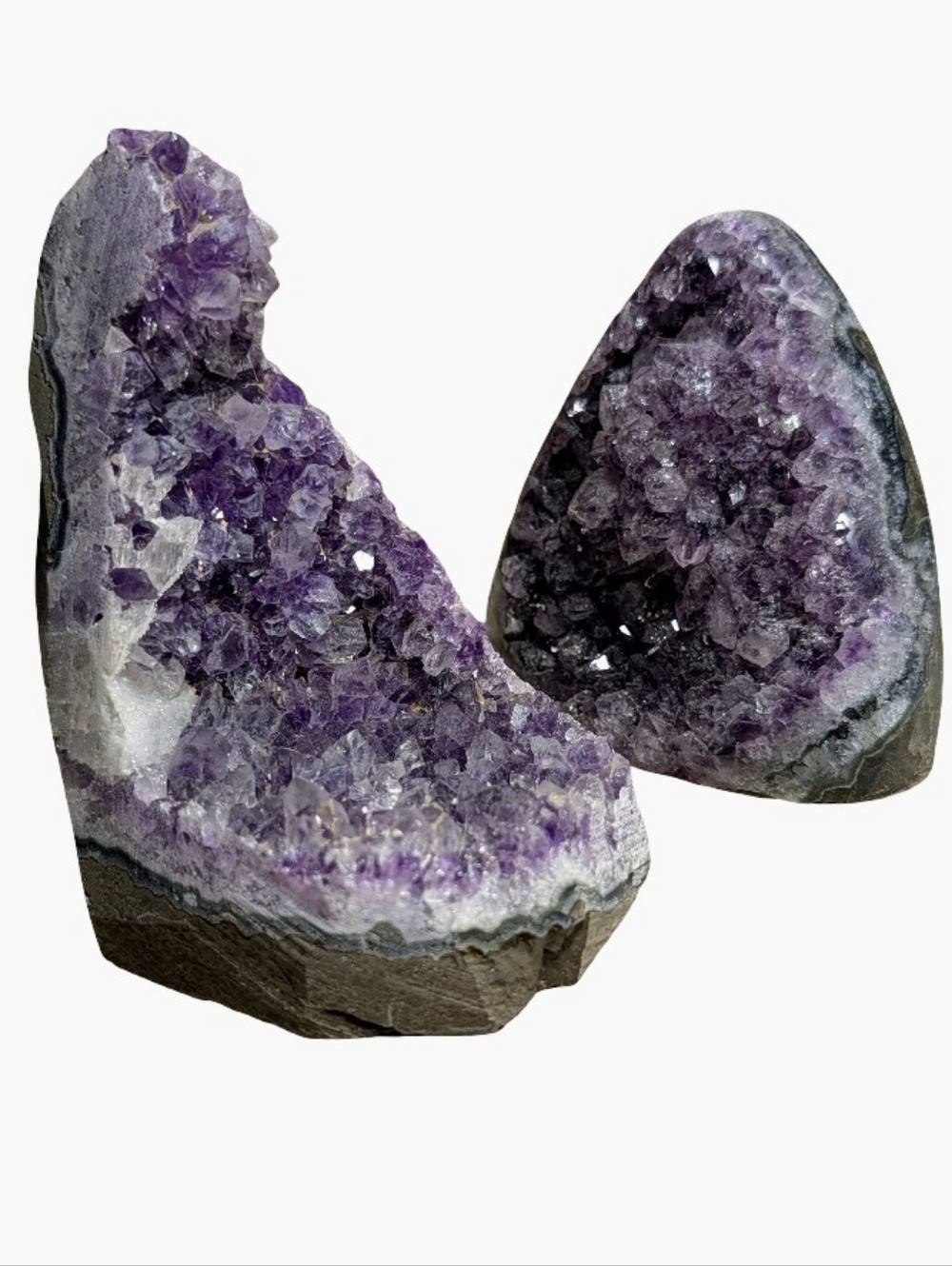 Pair of Unique Brazilian Amethyst Deep Purple High Quality